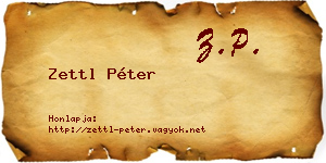 Zettl Péter névjegykártya